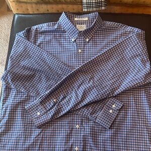 L.L. Bean Men's Blue Plaid Button-Down Shirt Long Sleeve- size Xl-Tall